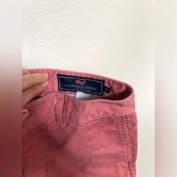 vineyard vines Boys 16 Salmon Pink Khaki Chino 9.5” inseam Shorts - VGUC! - Picture 9 of 10